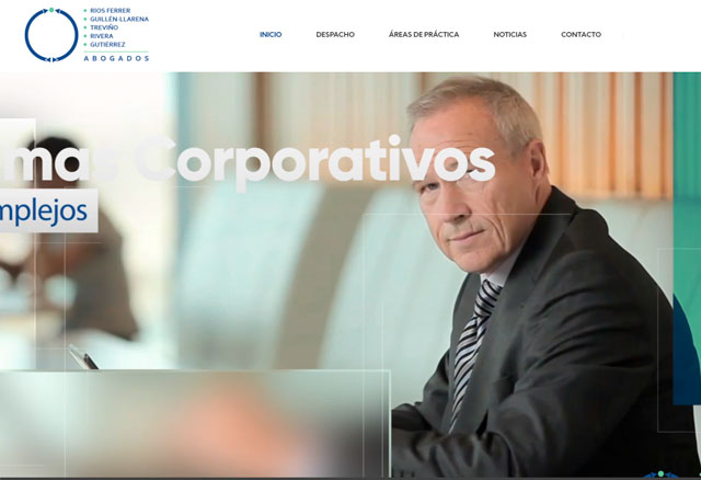 diseño de la página web profesional del bufete de abogados de Rios Ferrer Abogados